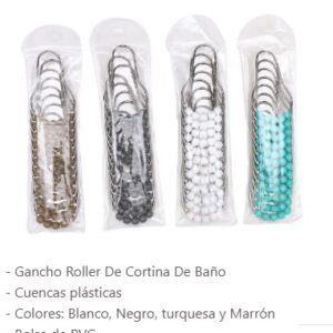 GANCHO CORTINA BAÑO ROLER MET.